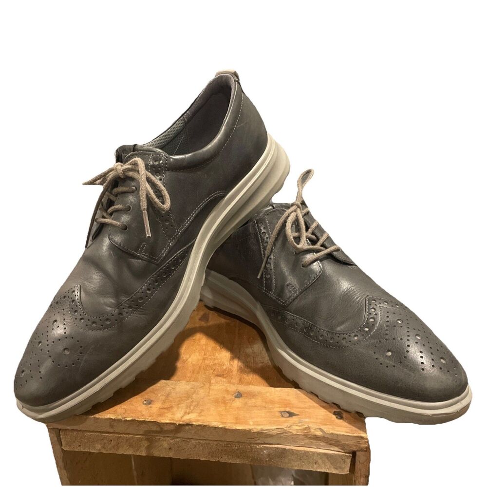 ECCO Cs20 Hybrid Brown Wingtip Leather Dress Shoes Men's Size EU 45 US 11-11.5